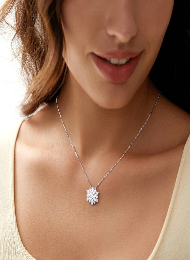 MOOSEA Moissanite Snowflake Necklaces for Women, 925 Sterling Silver Anniversary Birthday Gifts for Mom Her, Christmas Jewelry Gifts Snowflake Moissanite Pendant Necklace - Image 2